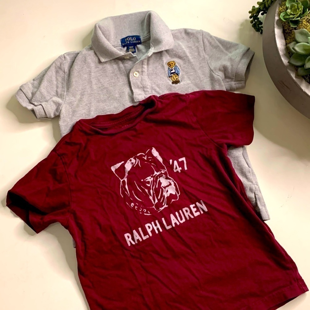 Polo Ralph Lauren bundle 4T short sleeve shirts one crew neck one polo